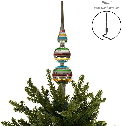 [מחזיק טופר עץ חג המולד]- טוויסט-און לחג עץ אוניברסלי טופר מייצב מתאים לכל סוגי הבסיס- מוט תמיכה ירוק מתכת עם